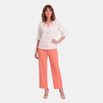 V69502 - Blusa abierta con bordado Helena