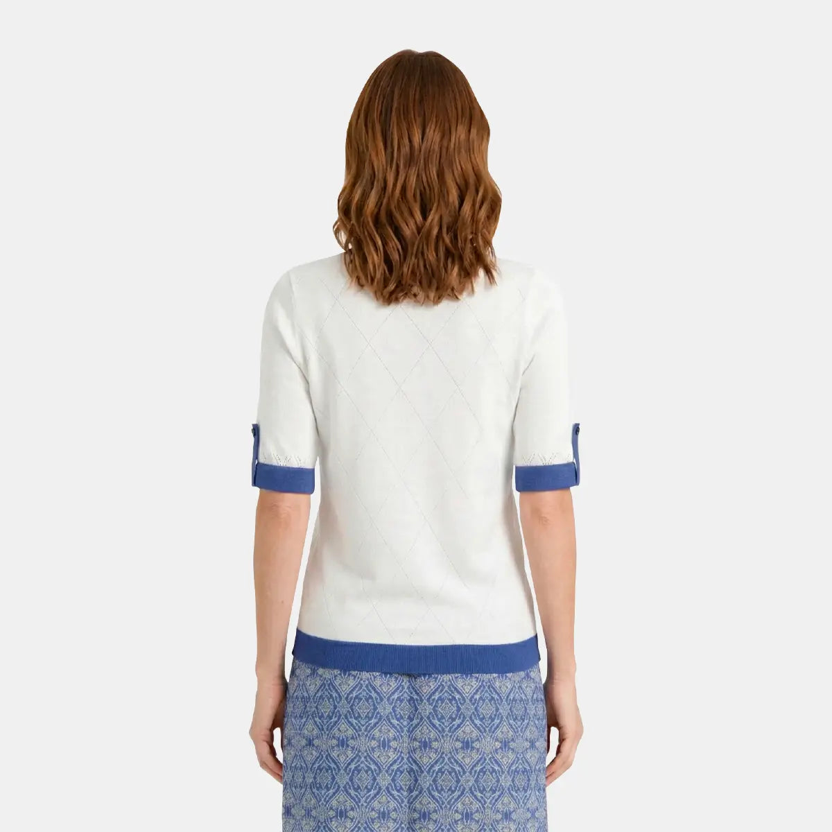 V69601 - Blusa cuello redondo con detalle Reina