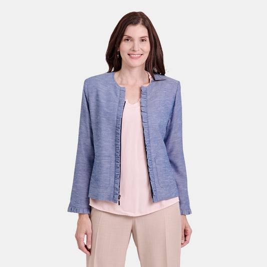 V69652 - Saco escote redondo con cierre Maeli