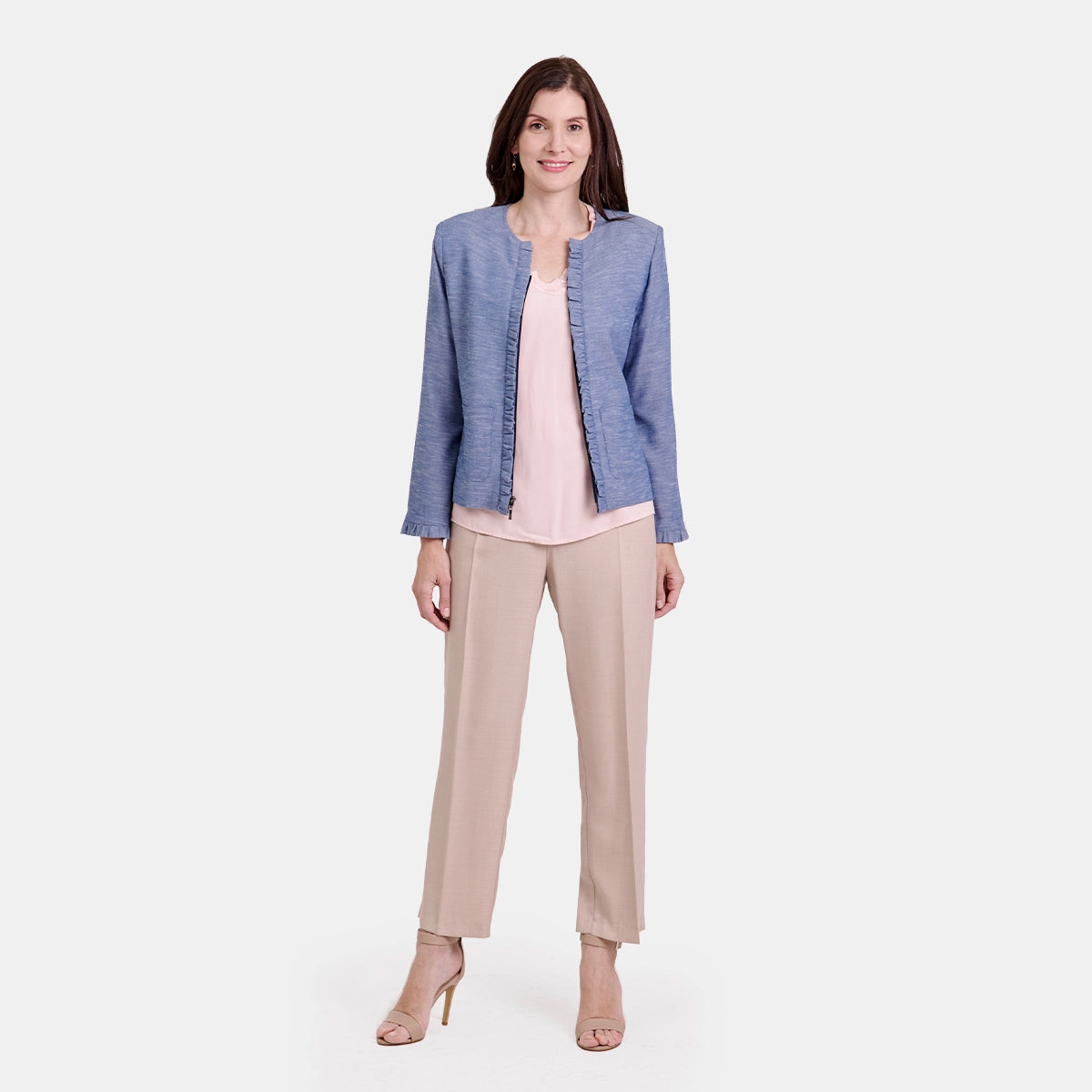 V69652 - Saco escote redondo con cierre Maeli