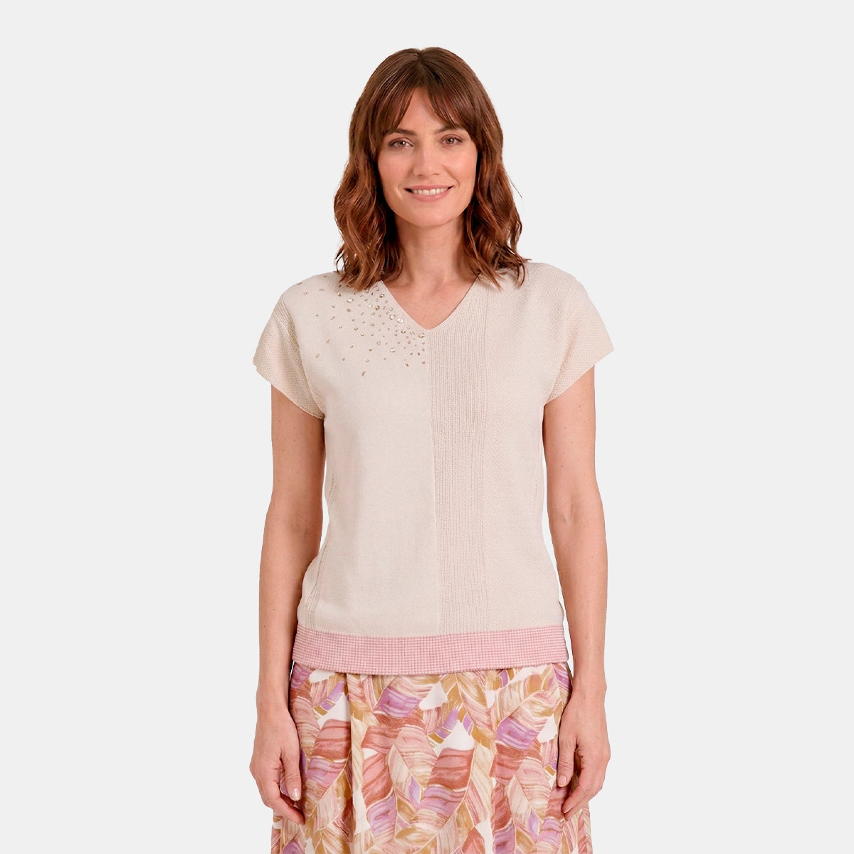 V69701 - Blusa de punto con detalle Antonieta