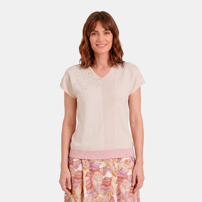 V69701 - Blusa de punto con detalle Antonieta