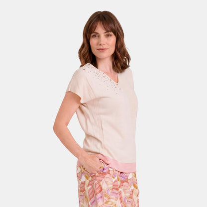 V69701 - Blusa de punto con detalle Antonieta