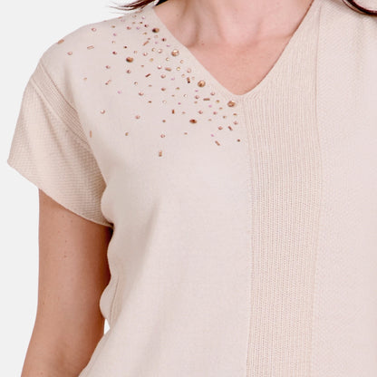 V69701 - Blusa de punto con detalle Antonieta