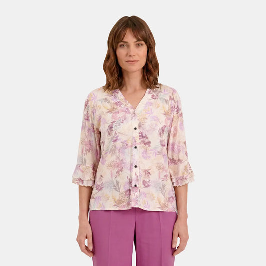 V69802 - Blusa abierta con estampado floral Candace