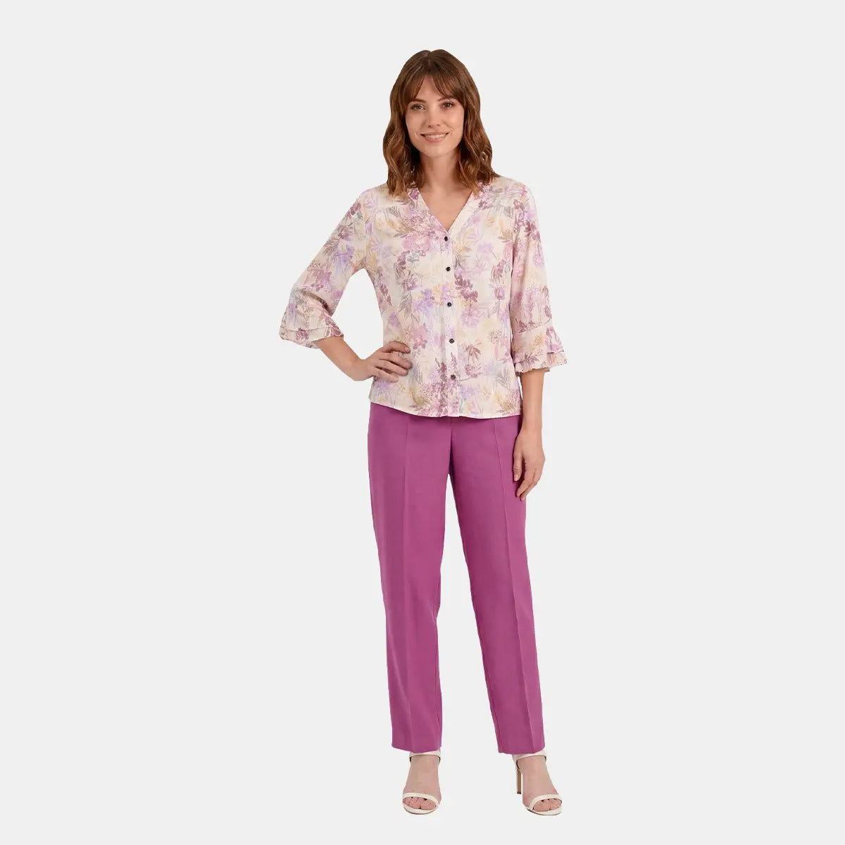 V69802 - Blusa abierta con estampado floral Candace