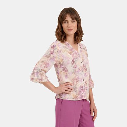 V69802 - Blusa abierta con estampado floral Candace