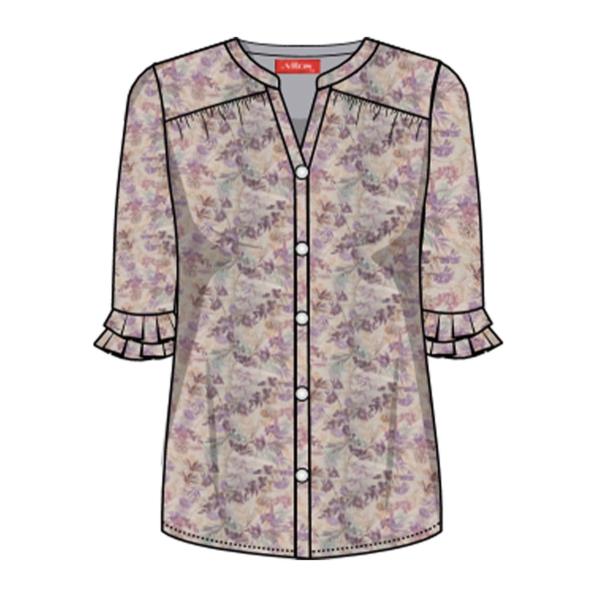 Blusa abierta con estampado floral Candace