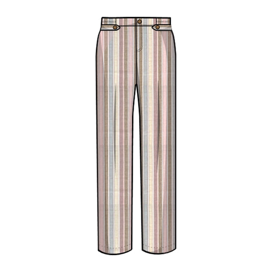 Pantalón rayado con tiras ajustables Maria