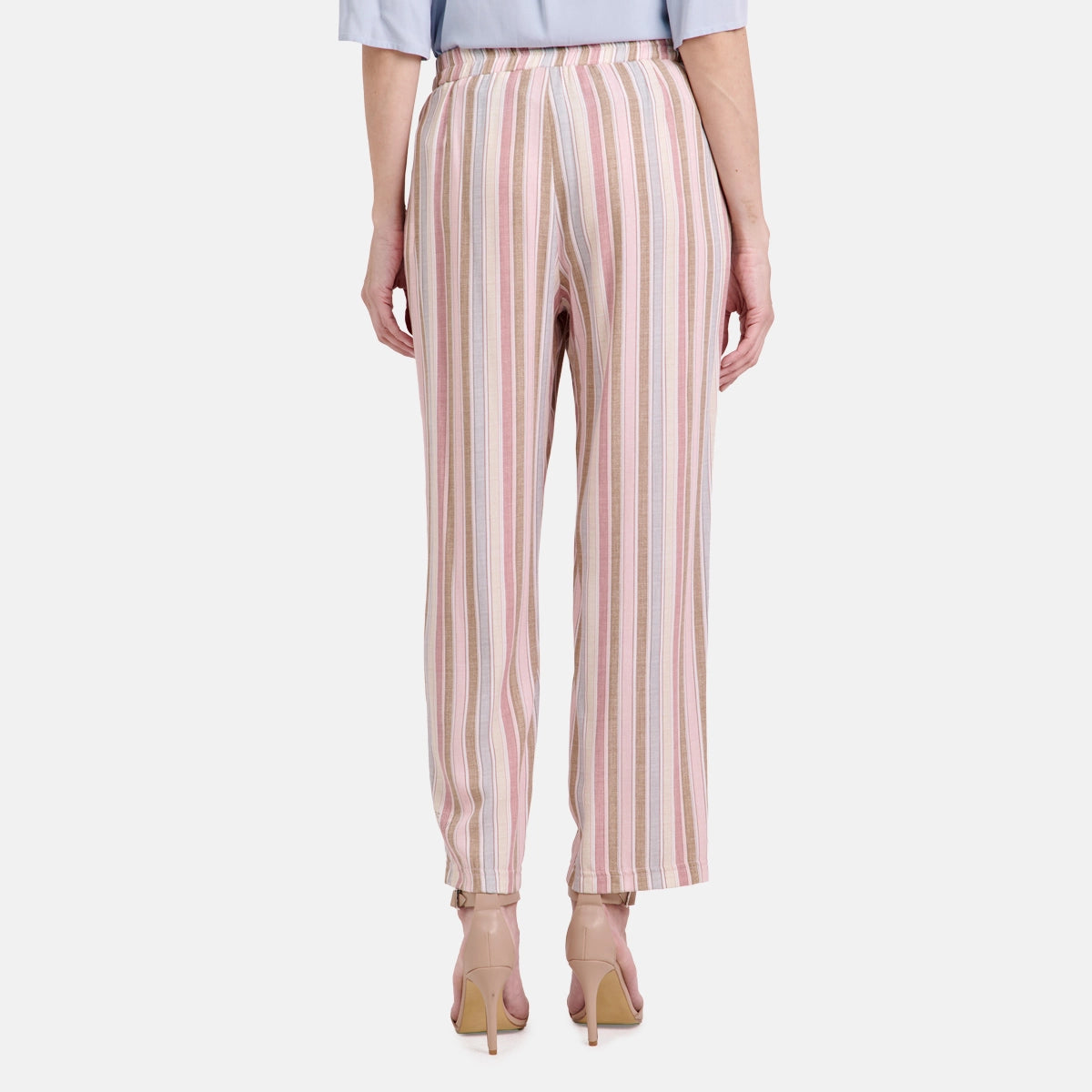 V69842 - Pantalón rayado con tiras ajustables Maria