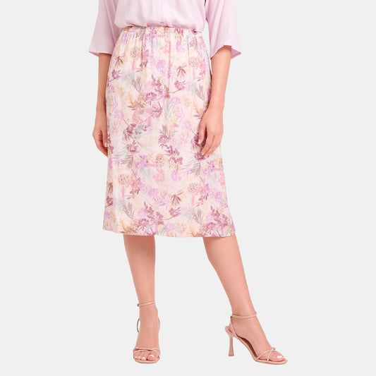 V69922 - Falda linea A con estampado floral Candace