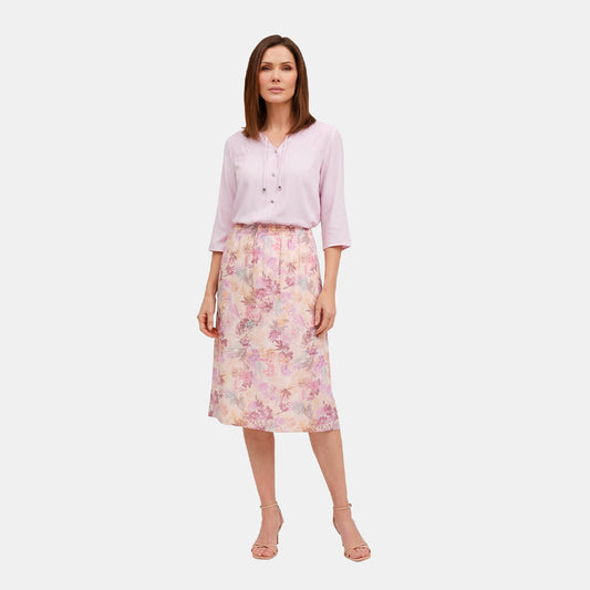 V69922 - Falda linea A con estampado floral Candace