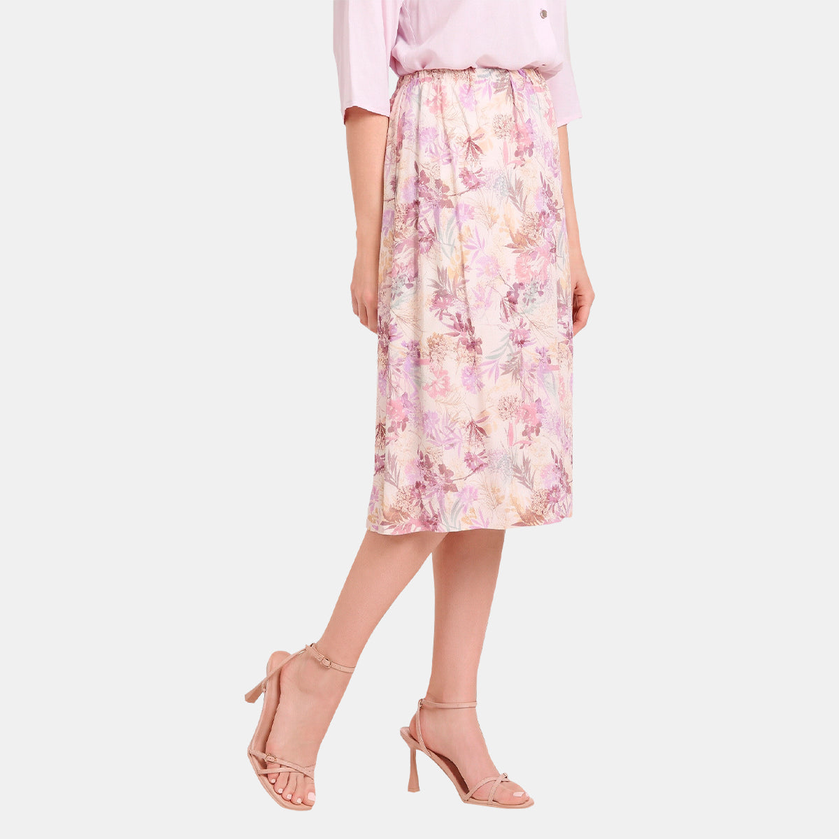 V69922 - Falda linea A con estampado floral Candace