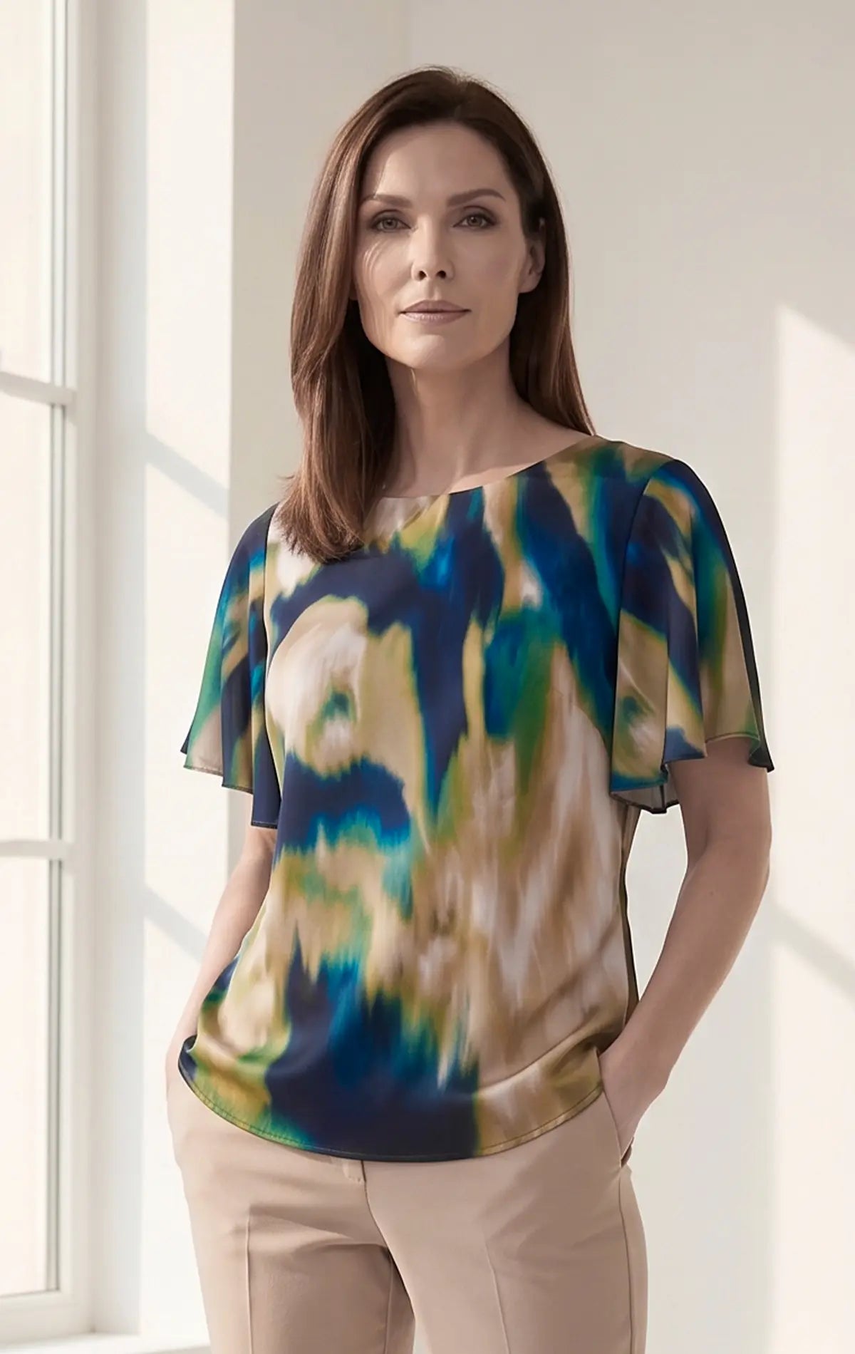 VL79502 - Blusa est mga mariposa Idris