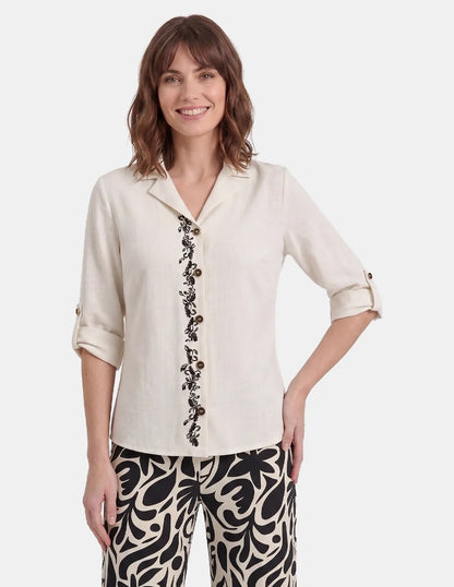 Blusa estampada abierta Celyn